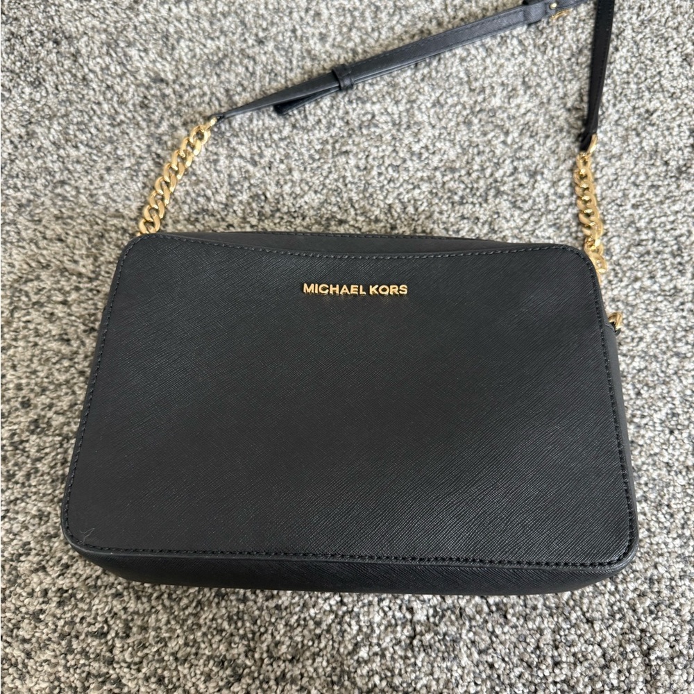 Michael Kors Black and Gold Crossbody Bag - Picture 2 of 5